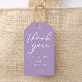 Lilac Lila White Typography Bröllop Presentetikett