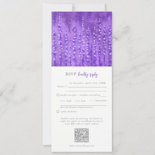 Lilac Lupines Bröllop OSA QR-kod Inbjudningar