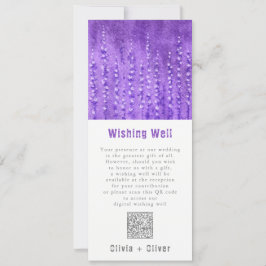 Lilac Lupines Bröllop Wishing well QR-kod Inbjudningar