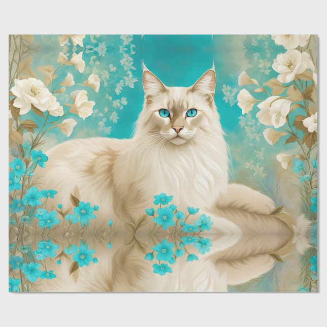 Lilac Lynx Point Siamese Porträtt Art Presentpapper (Platt)