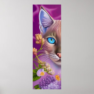 Lilac Lynx punkt Siamese cat in lila Poster