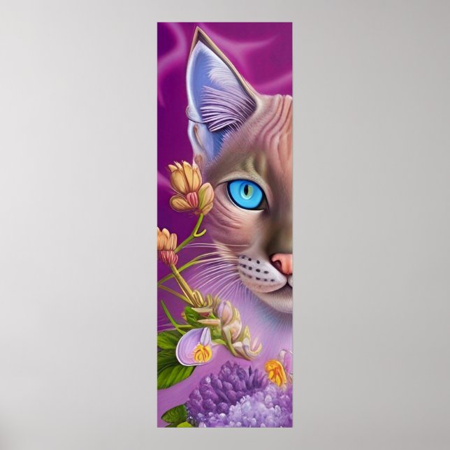Lilac Lynx punkt Siamese cat in lila Poster (Framsidan)