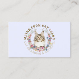 Lilac Maine Coon Cat Grooming Salon Pet Spa Visitkort