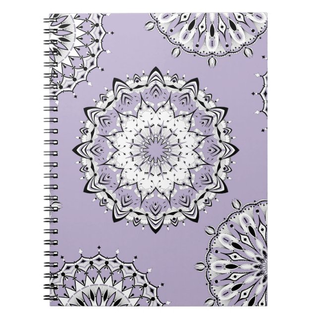 Lilac Mandalas 3 Spiral bärbar dator Anteckningsbok (Framsidan)