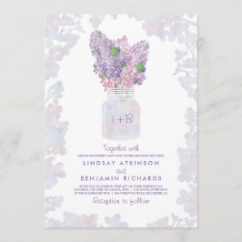 Lilac Mason Burk | Blommigt Watercolor Rustic Bröl Inbjudningar