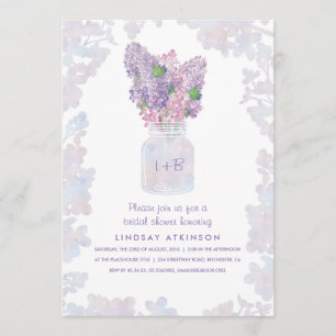 Lilac Mason Burk Möhippa för vattenfärgsBlommigt Inbjudningar