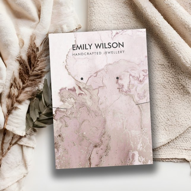 LILAC MAUVE AGATE MARBLE NECKLACE STUD VISNING VISITKORT (Skapare uppladdad)
