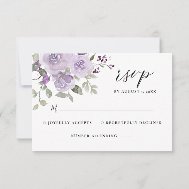 Lilac Mauve Dusty Lila Boho Blommigt Bröllop OSA Kort (Framsida)
