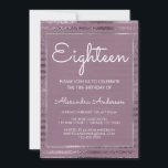Lilac Metallic Foil artonde Födelsedagsfesten Inbjudningar<br><div class="desc">Lila Lilac Metallic Foil Stripe 18:e inbjudan. Inbjudan är perfekt för en Lilac och Silver Foil ThMeLED Girl's svängning 18 (arton) Födelsedagsfest. Kontakta designern om du vill ha matchande artiklar.</div>