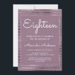 Lilac Metallic Foil artonde Födelsedagsfesten Inbjudningar<br><div class="desc">Lila Lilac Metallic Foil Stripe 18:e inbjudan. Inbjudan är perfekt för en Lilac och Silver Foil ThMeLED Girl's svängning 18 (arton) Födelsedagsfest. Kontakta designern om du vill ha matchande artiklar.</div>