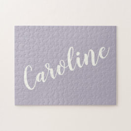 Lilac Minimalist Calligraphy Personlig Namn Pussel