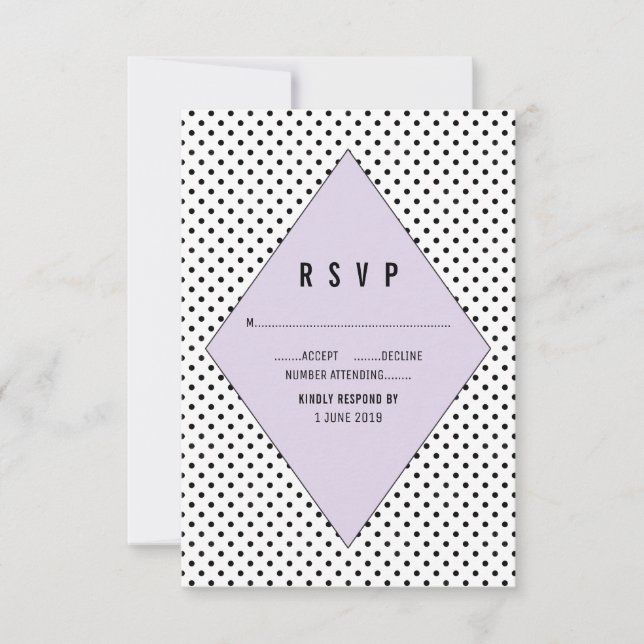 Lilac Modern Polka dots OSA Kort (Framsida)