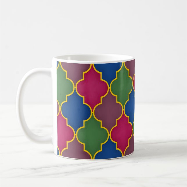 Lilac Moroccan Tile Bohemian Kaffemugg (Vänster)