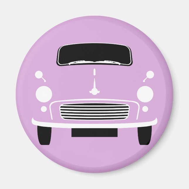 Lilac Morris Minor Fridge Magnet (Framsidan)