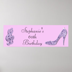 Lilac Music Note och Stiletto 60 Birthday Poster
