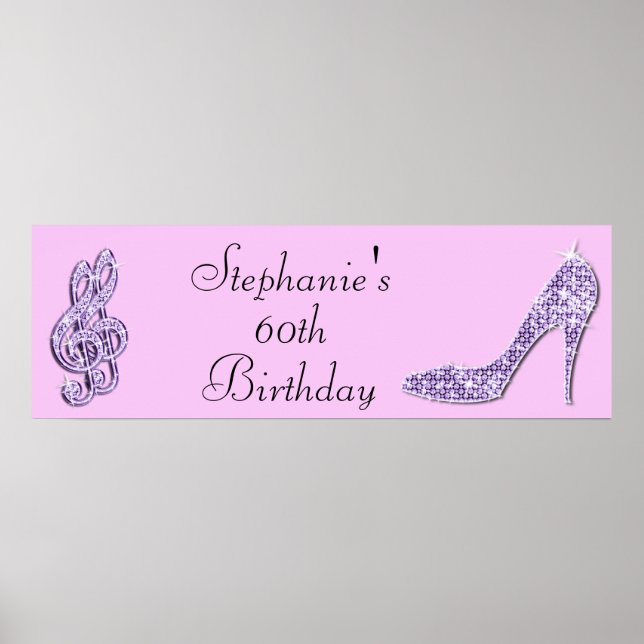 Lilac Music Note och Stiletto 60 Birthday Poster (Framsidan)