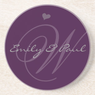 Lilac Musical Monogram Bröllop-årsdagen Underlägg