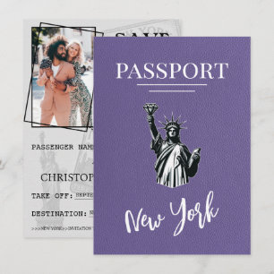 Lilac New York City Passport sparar datumet Spara Datumet