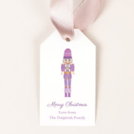Lilac Nutcracker Ballet Wooden Soldier jul Presentetikett