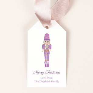 Lilac Nutcracker Ballet Wooden Soldier jul Presentetikett