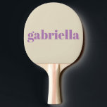 Lilac och Beige Bold Typography Personlig Namn Pingisracket<br><div class="desc">Bold Modern Typography Personlig Namn Ping Pong Paddle i Lilac och Beige</div>