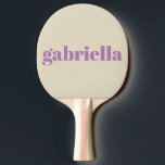 Lilac och Beige Bold Typography Personlig Namn Pingisracket<br><div class="desc">Bold Modern Typography Personlig Namn Ping Pong Paddle i Lilac och Beige</div>
