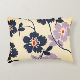 Lilac- och Blue-Blommigt Prydnadskudde