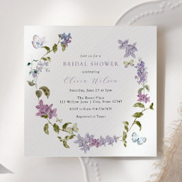 Lilac och Butterflies Inbjudningskort för möhippan