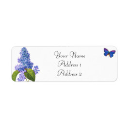 Lilac- och Butterfly-Adressetiketter Returadress Etikett