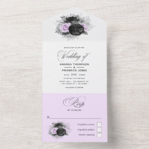 Lilac och Charcol Blommigt Bröllop alla på en enda