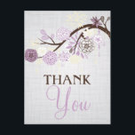 Lilac och Cream Flowers Rustic Tack Post Card Vykort<br><div class="desc">Lilac och Cream Flowers Rustic Tack Postcard Loely illustrations of lilac and krämblommor with and dangling ornaments and snöflingor on a canvas bakgrund. Detta tack är perfekt för ett tillfälle vår och vintern.</div>