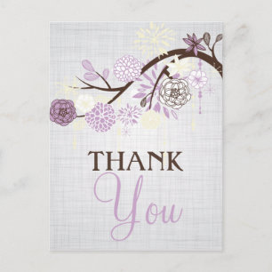 Lilac och Cream Flowers Rustic Tack Post Card Vykort
