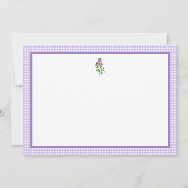 Lilac och Gingham Inbjudningar (Framsida)