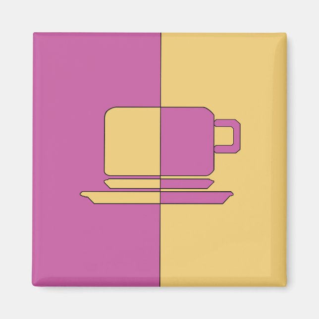 Lilac och Guld Kopp Magnet (Framsidan)