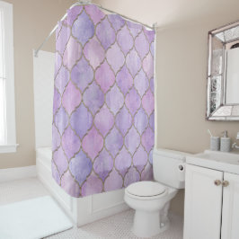 Lilac och Guld Moroccan Shower Curtain