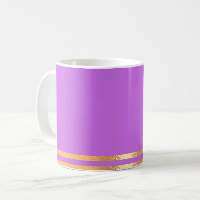 Lilac och Guld Rimmed-kaffe Mugg (Framsida vänster)