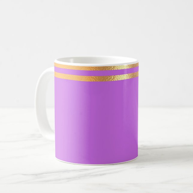 Lilac och Guld Rimmed-kaffe Mugg (Framsida vänster)