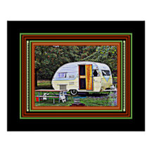 Lilac- och Gult Sweet Vintage Camper Trailer