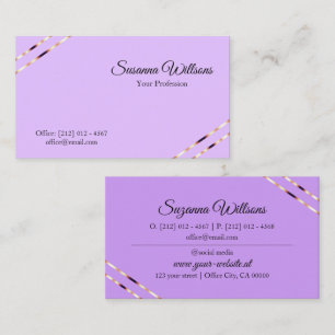 Lilac och Lavendel med Rose Gold Linjer Stilfull Visitkort