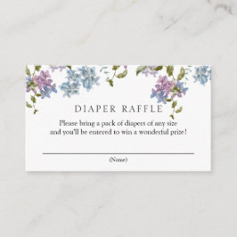 Lilac och Lavender Diaper Raffle Baby Shower Tilläggskort