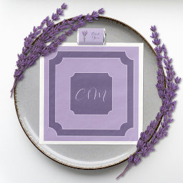 Lilac och Lavender Script Initialer Bröllop Pappersservett