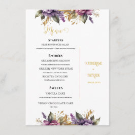 Lilac och Lavender Vineyard Bröllop Meny