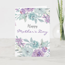 Lilac- och Mint-Blommigt| Personlig Mors dag Kort