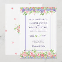 Lilac och Peoney Sophisticated Wedding bjudande