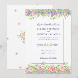 Lilac och Peoney Sophisticated Wedding bjudande Inbjudningar