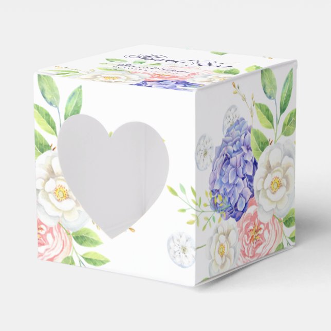 Lilac och Peony Sophisticated Wedor Favor Box Presentaskar (Framsidan Sidan)