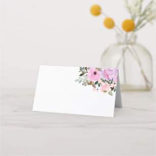 Lilac och Rosa Blommigt Bouquet Guest Bord Placeringskort