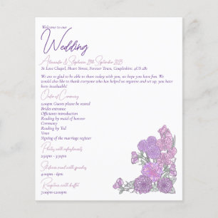 Lilac och Rosa Flowers Bröllop Flygblad