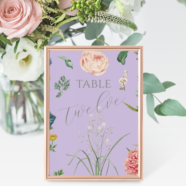 Lilac och Sage Grönt utomhus Garden Wedding Bordsnummer (Skapare uppladdad)