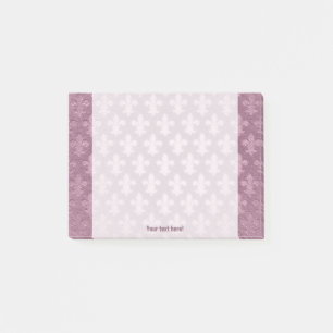 Lilac och violet imperial fleur de lis mönster post-it block